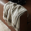 Black Striped Cotton Throw Blanket