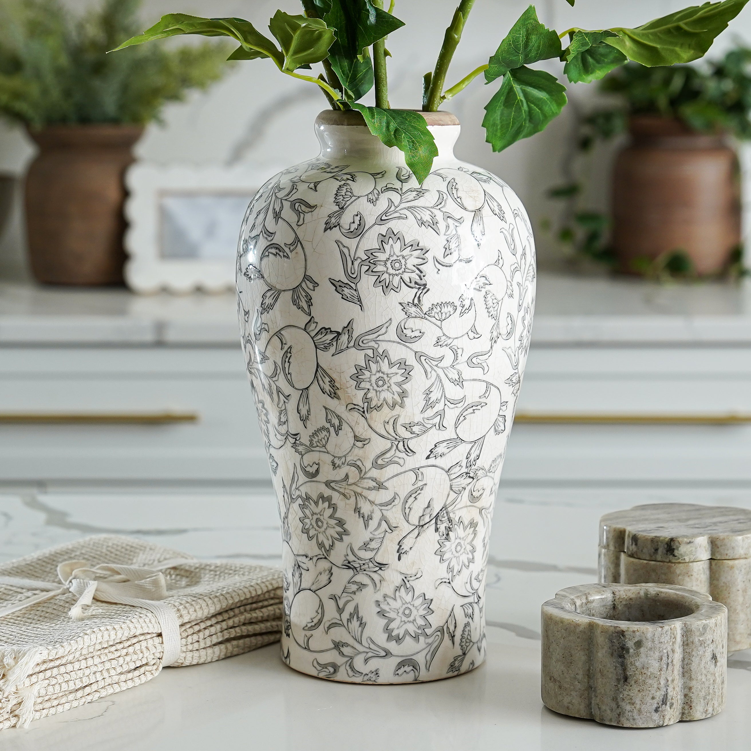 Whimsy Tall Charcoal Vase