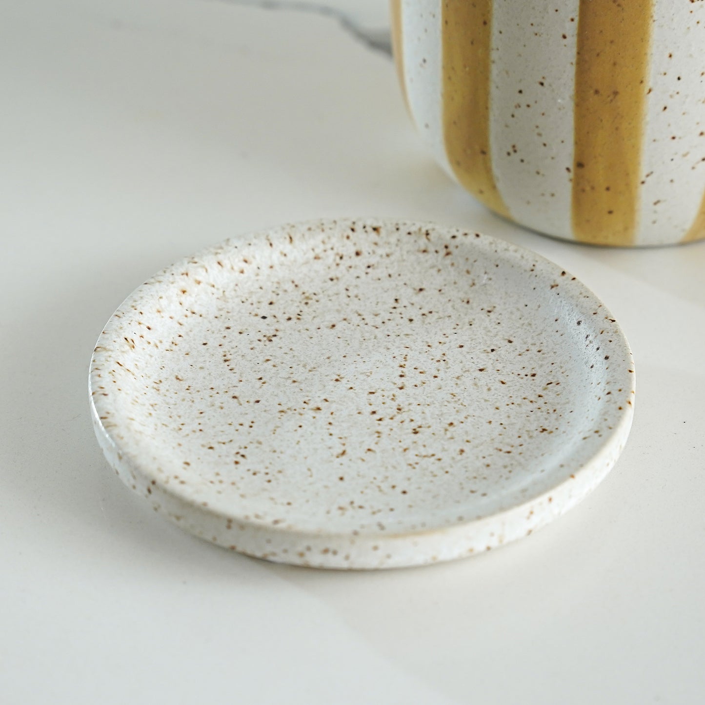 Golden Stripe Planter with Saucer
