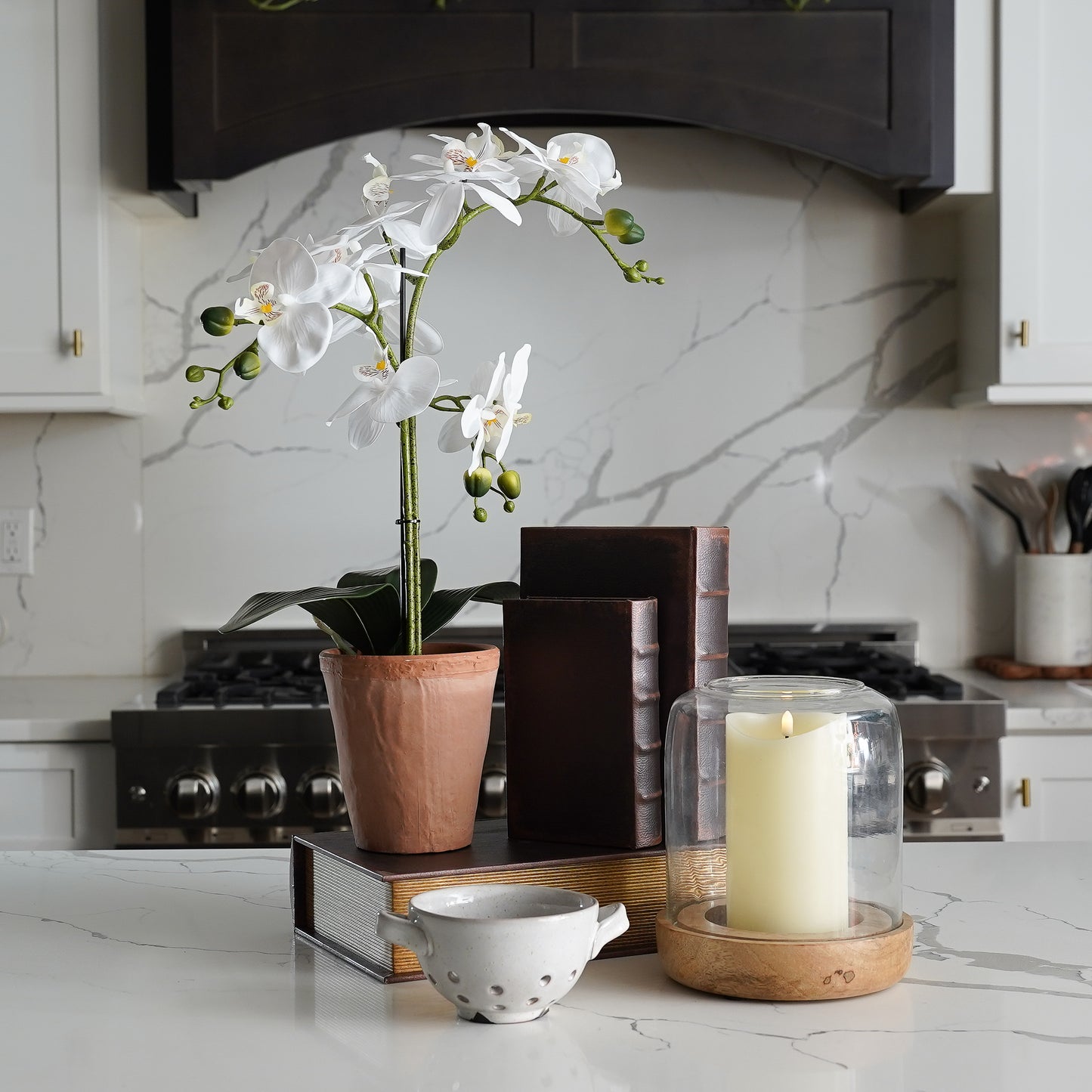 Flameless Melted Ivory Pillar Candle