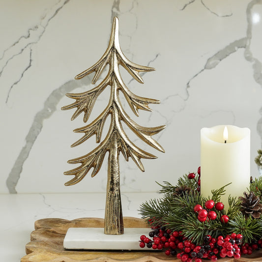 Elegant Gold Tree with Marble Base