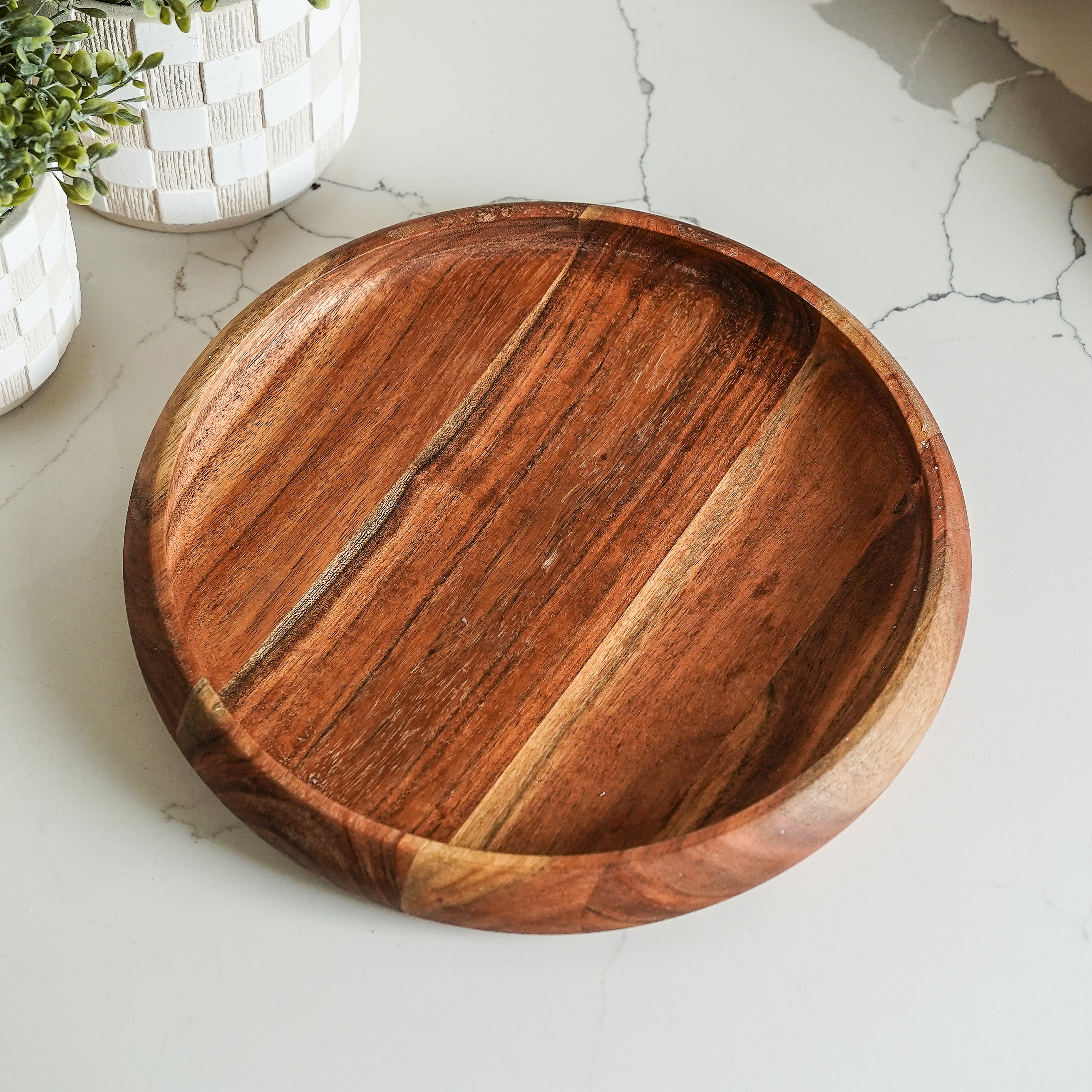 Acacia Round Wood Tray