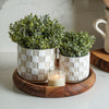 Checkered Pattern Pot | Set of 2