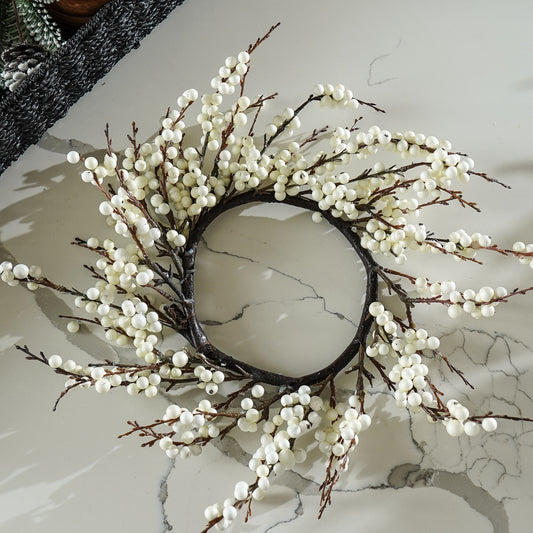 White Berry Candle Ring/Wreath