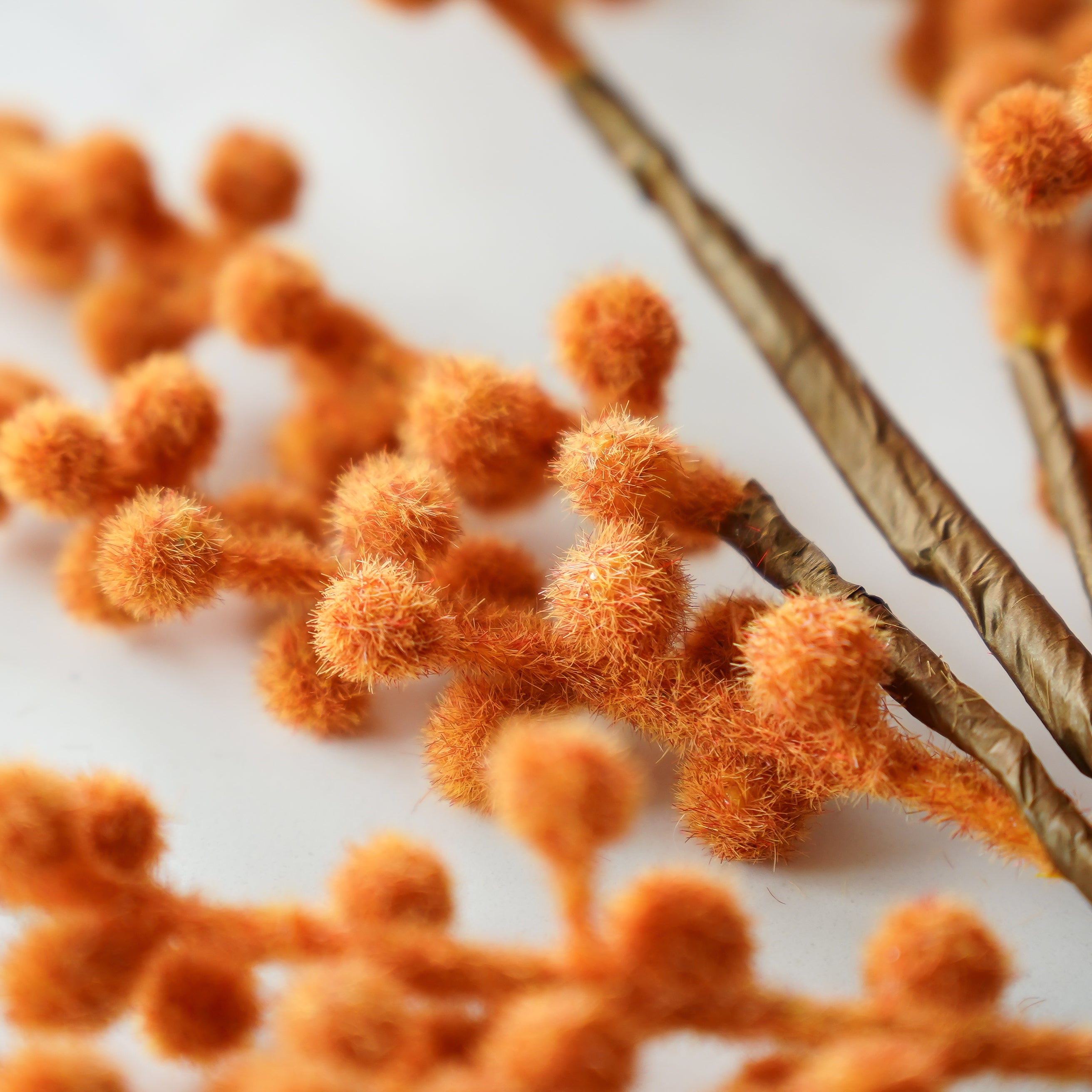 Orange Flocked Berry Stem