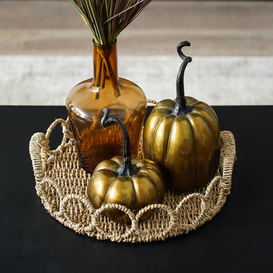 Fendrix Seagrass Tray | Round Woven Decorative Basket