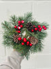 Faux Holiday Candle Ring with Pinecones & Red Berries | Scratch & Dent
