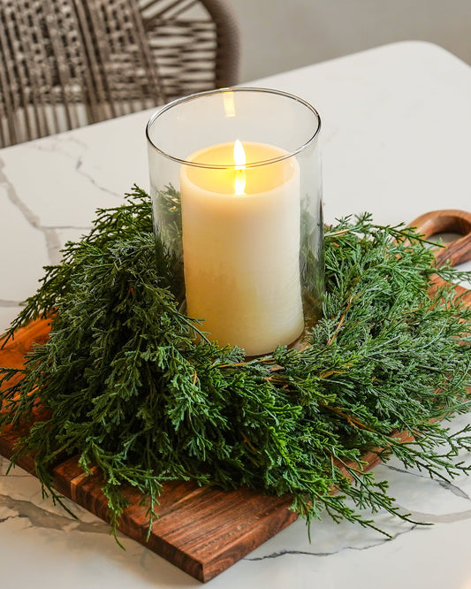 Draping Juniper Candle Ring | Large