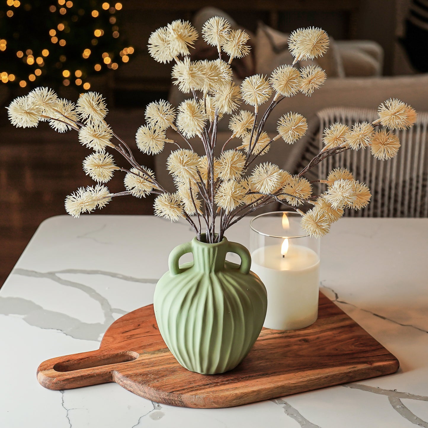 Sage Green Ribbed Bud Vase