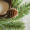 Muted Green Candle Ring with Mini Pinecones