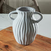 Ivory Ribbed Vase