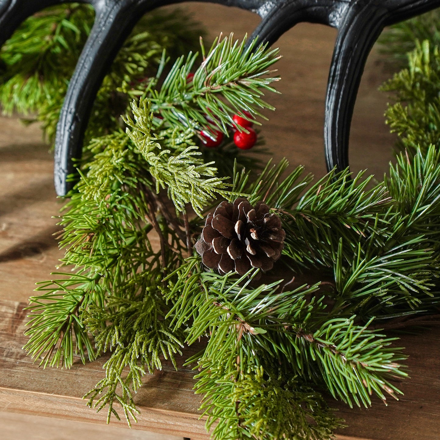 Ella Berry Spruce Garland | 6-Foot Holiday Garland with Red Berries & Pinecones