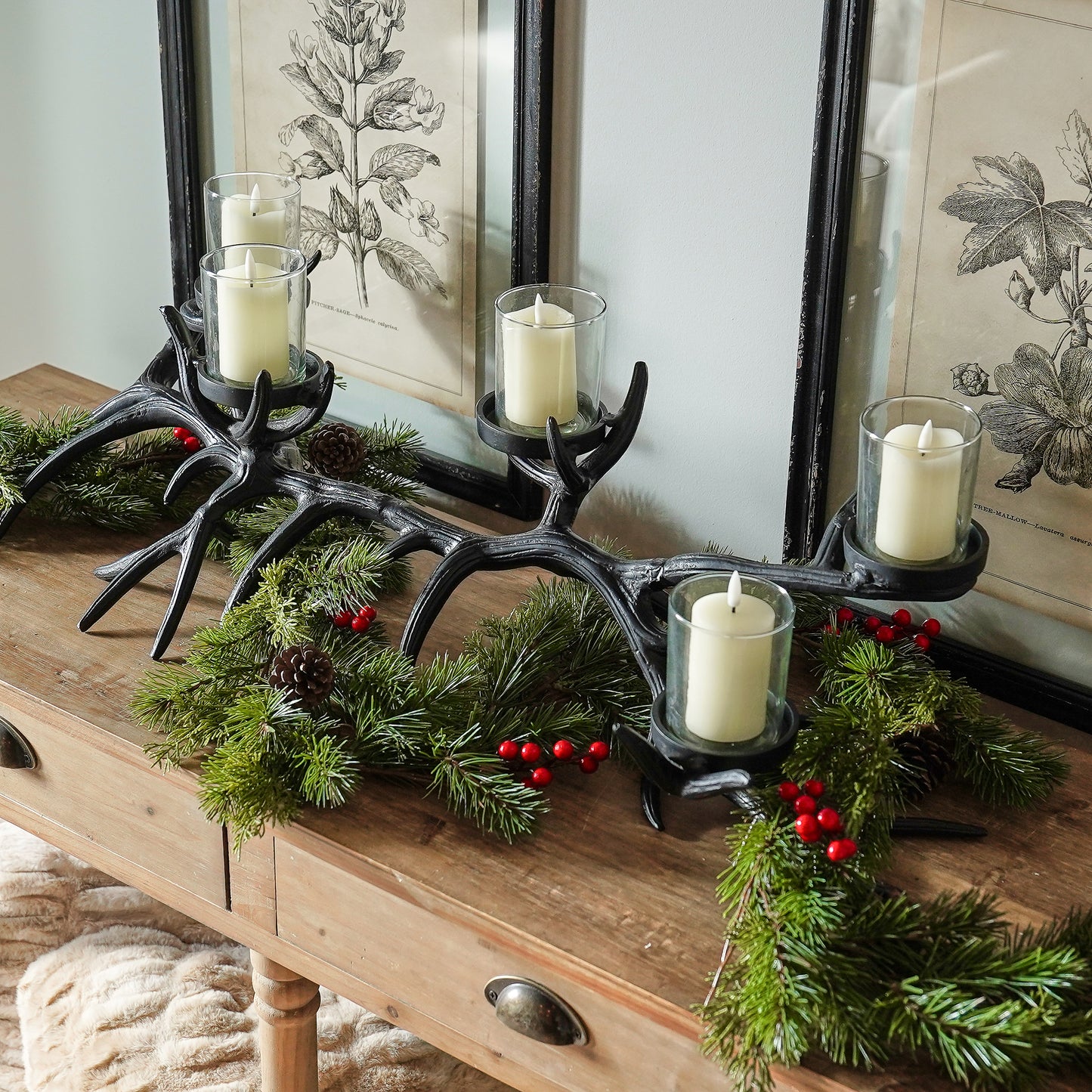 Ella Berry Spruce Garland | 6-Foot Holiday Garland with Red Berries & Pinecones