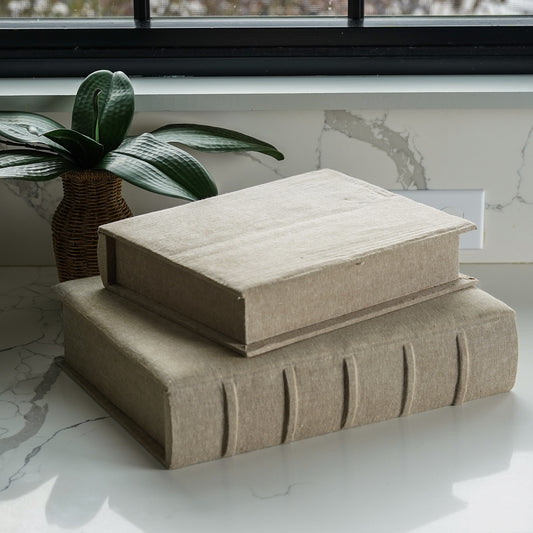 Beige Linen Storage Book