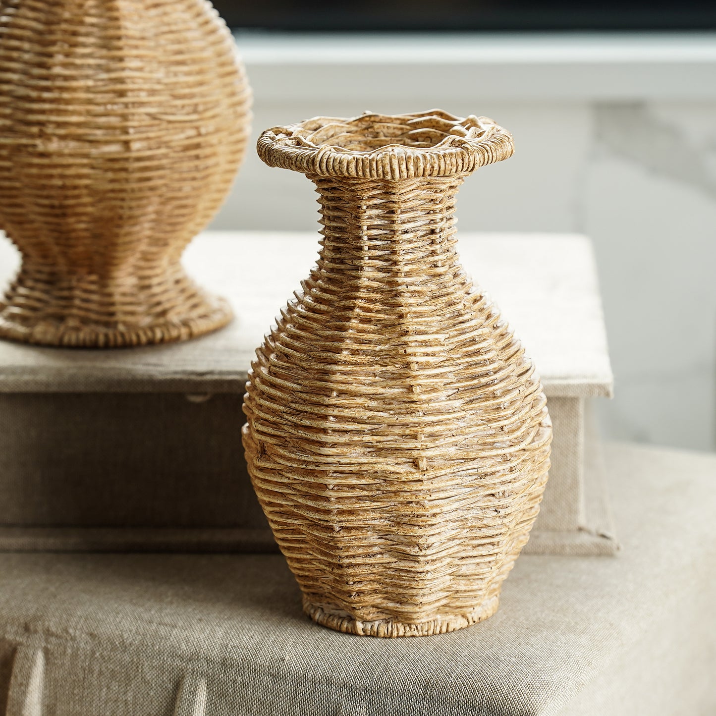 Resin Basket Weave Vase