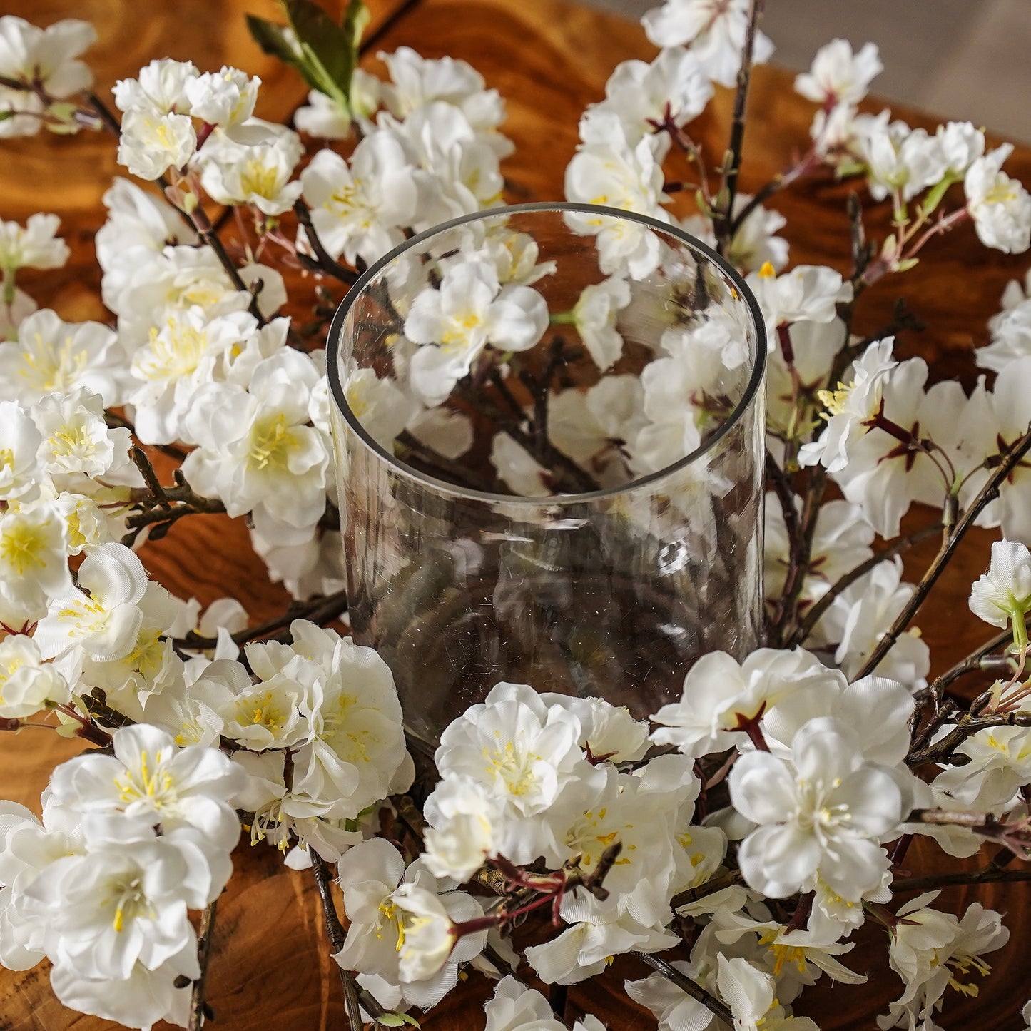 Cherry Blossom Candle Ring with Hurricane