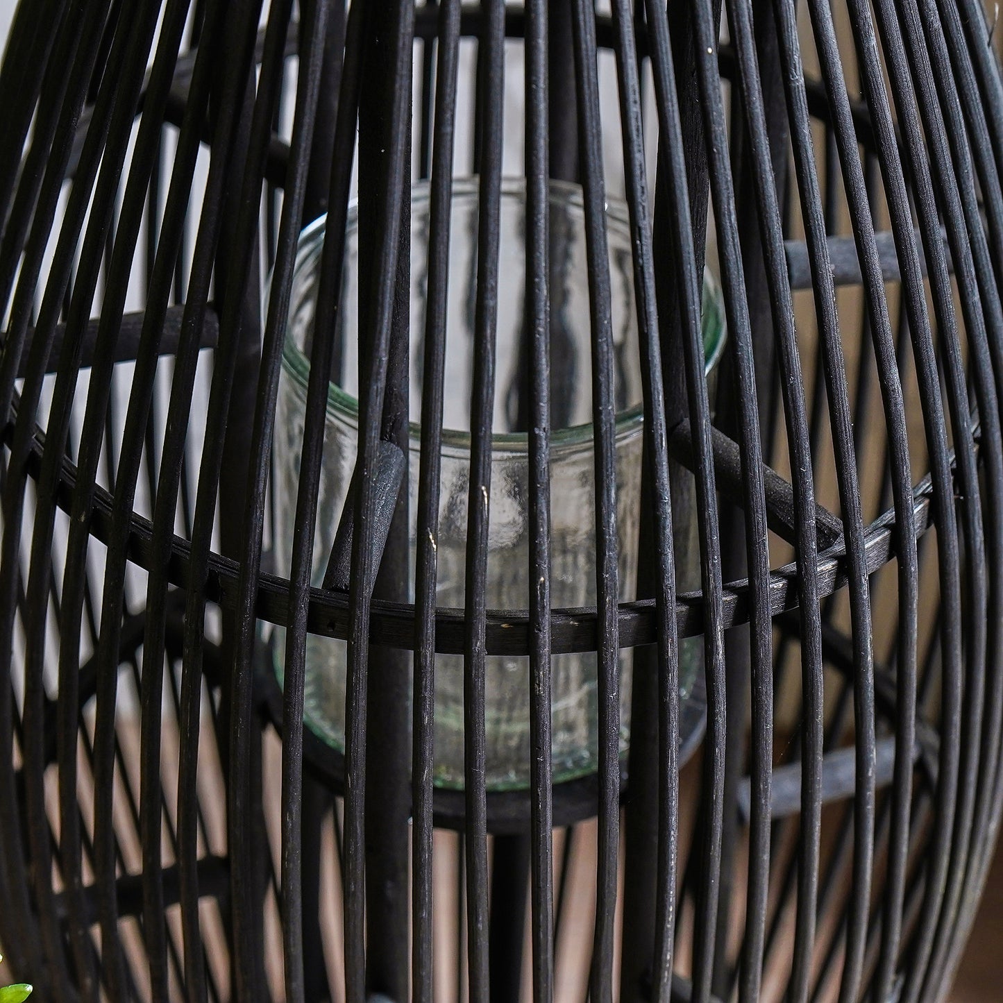 Black Rattan Lantern