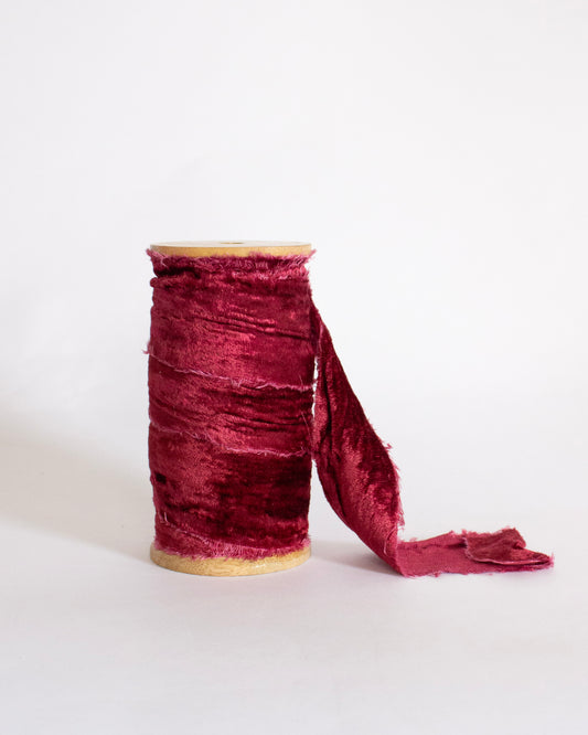 Deep Red Velvet Ribbon Spool