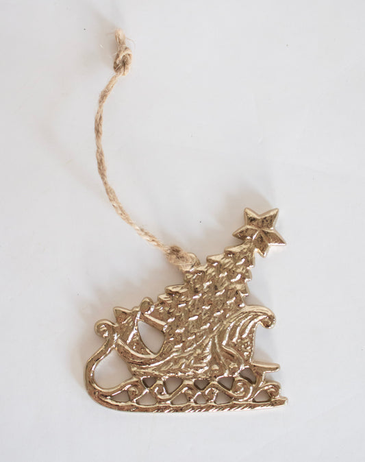 Gold Sleigh Ornament