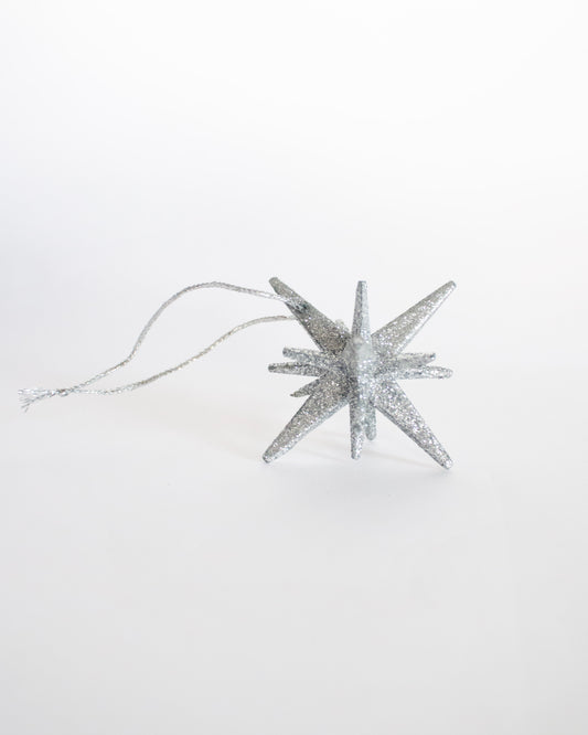 Silver Glitter Star Ornament
