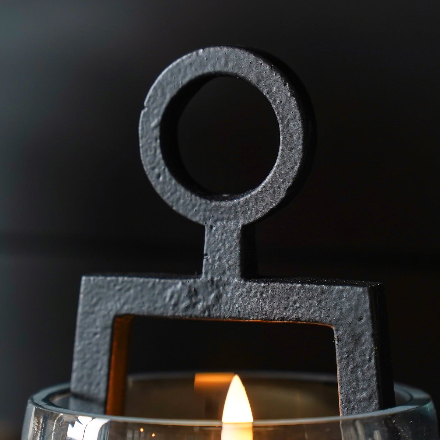 Mini Aluminum and Glass Candle Holder