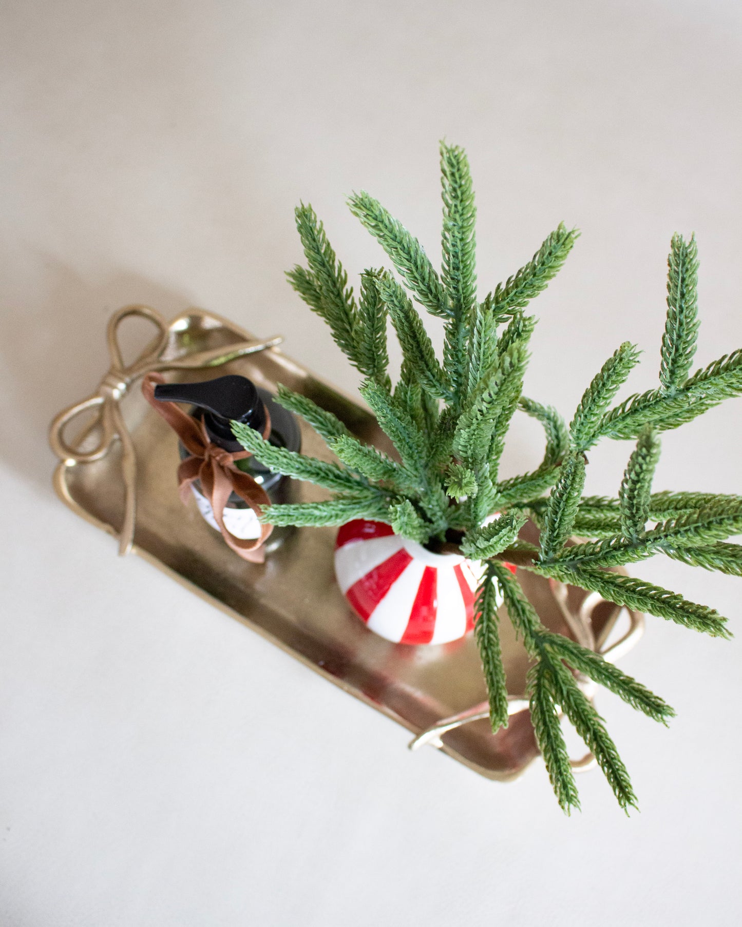 Gold Tray with Ribbon Handles