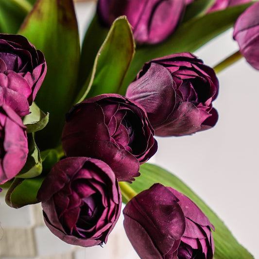 Real Touch Hybrid Tulip Bundle | Deep Purple
