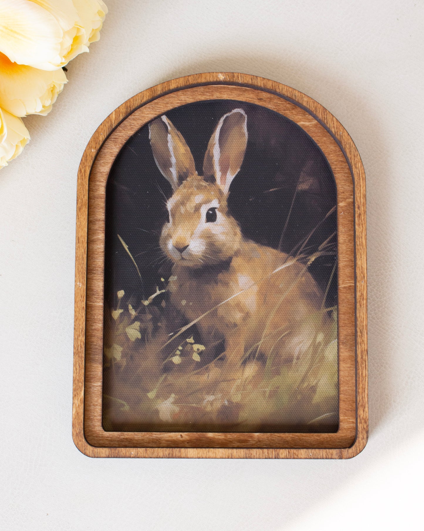Rabbit Arched Framed Decor