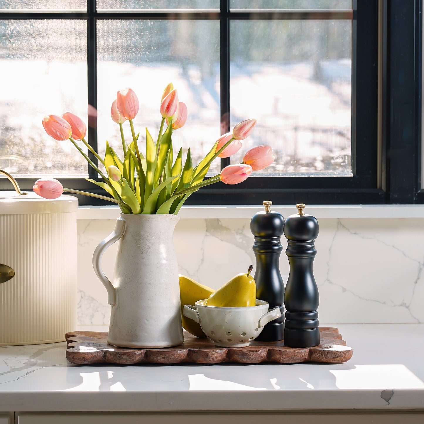 Careen Scalloped Wood Tray