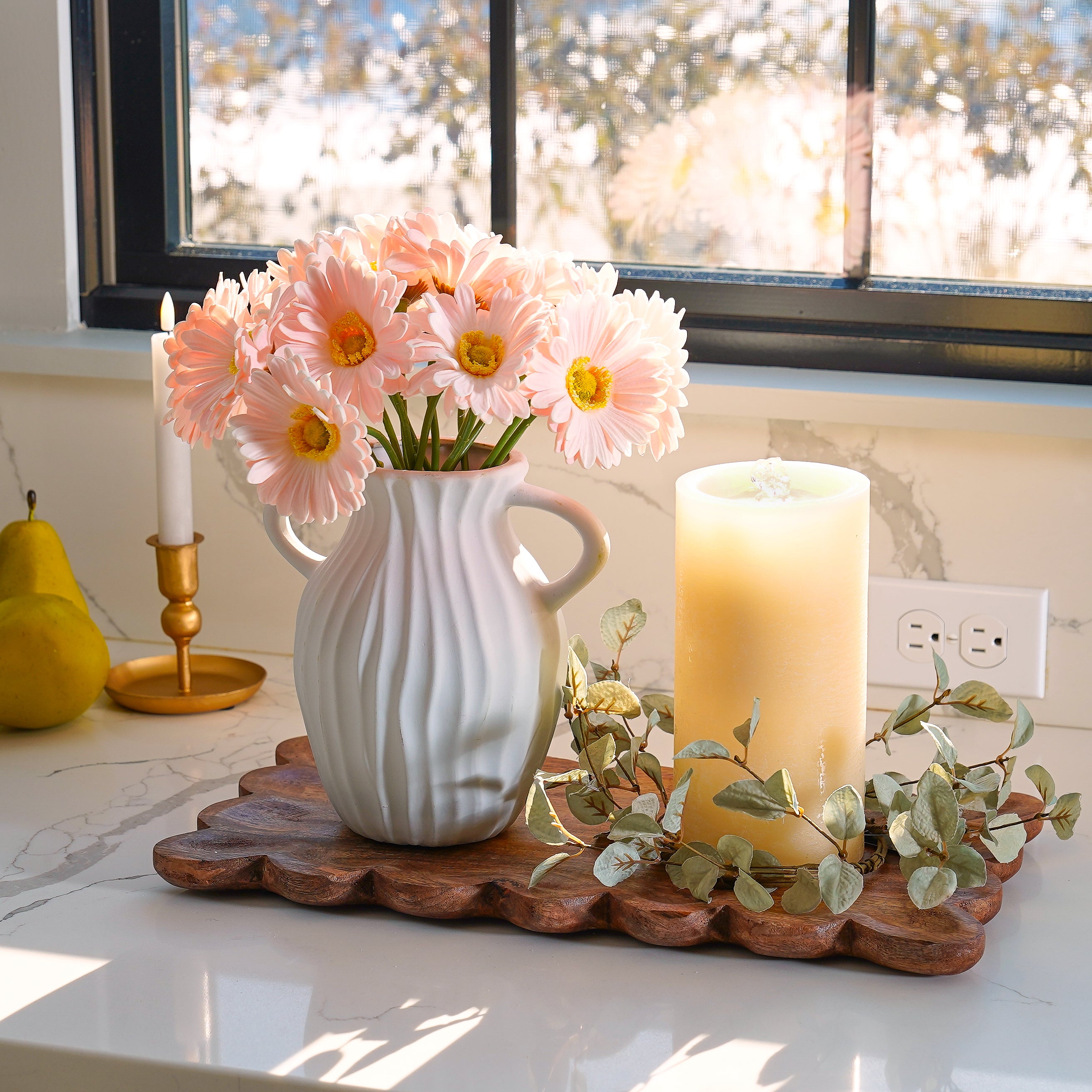 Light Green Eucalyptus Candle Ring | Small