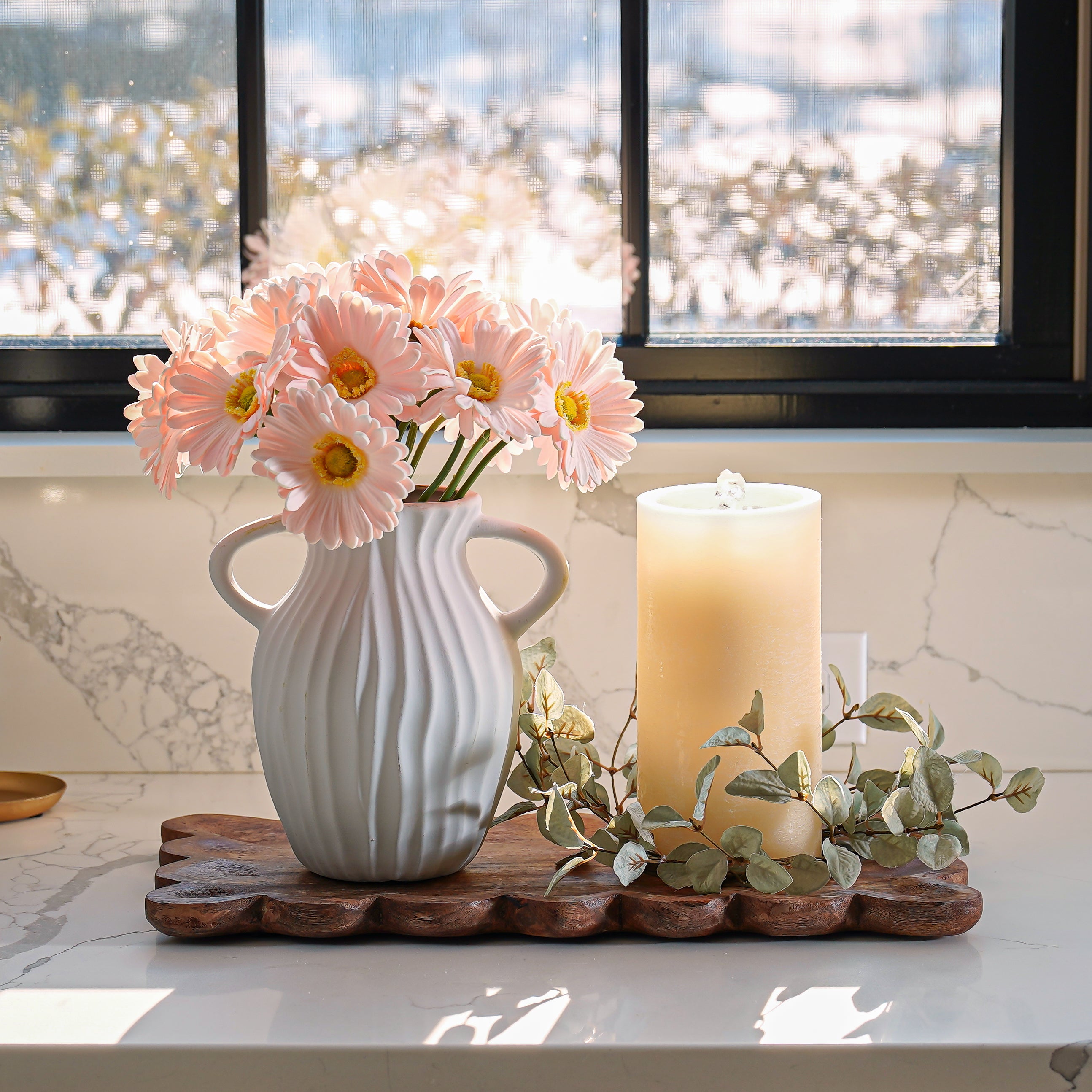 Light Green Eucalyptus Candle Ring | Small