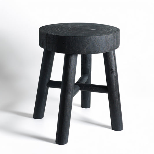 Bentley Black Wood Stool