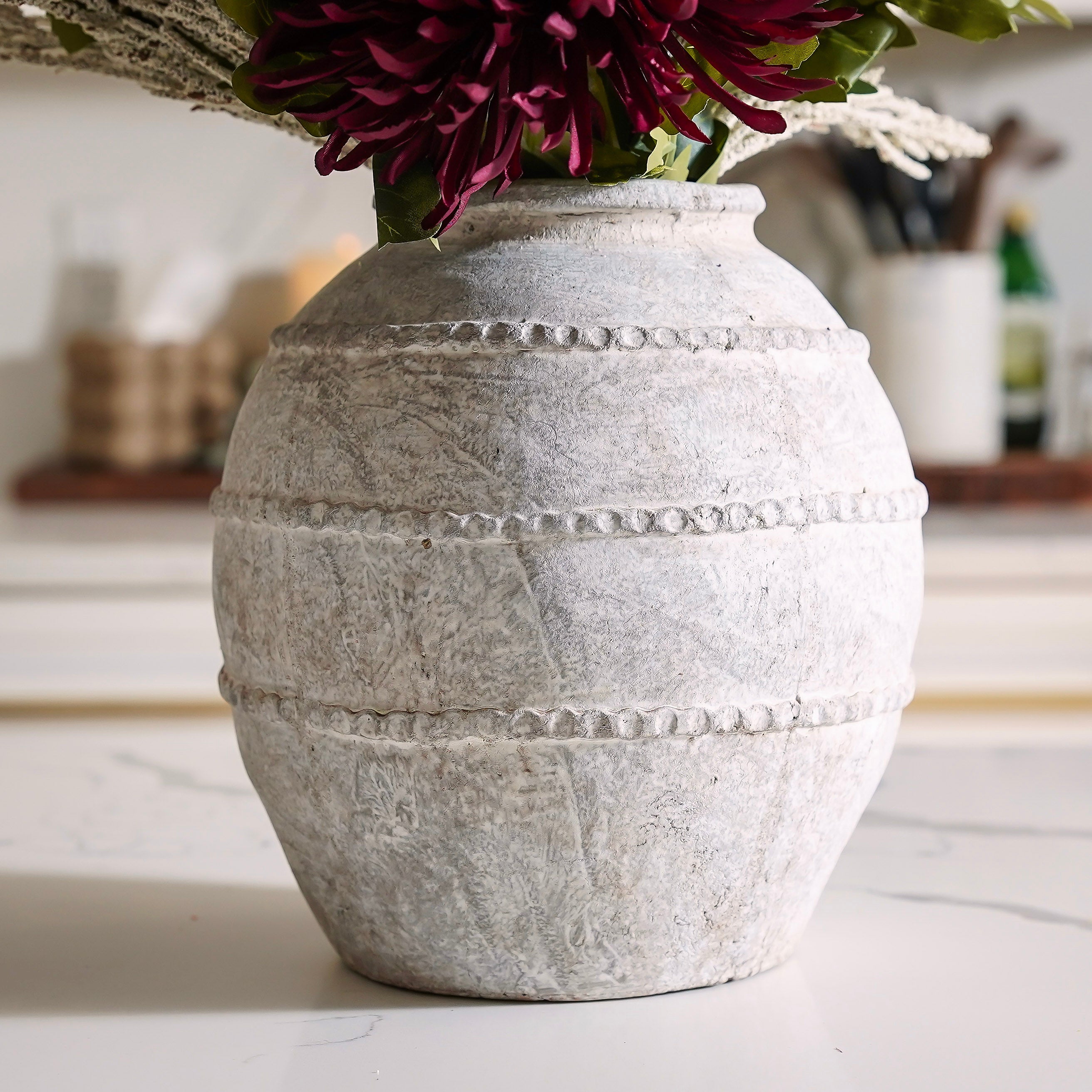 Antique Taupe Terra Cotta Vase