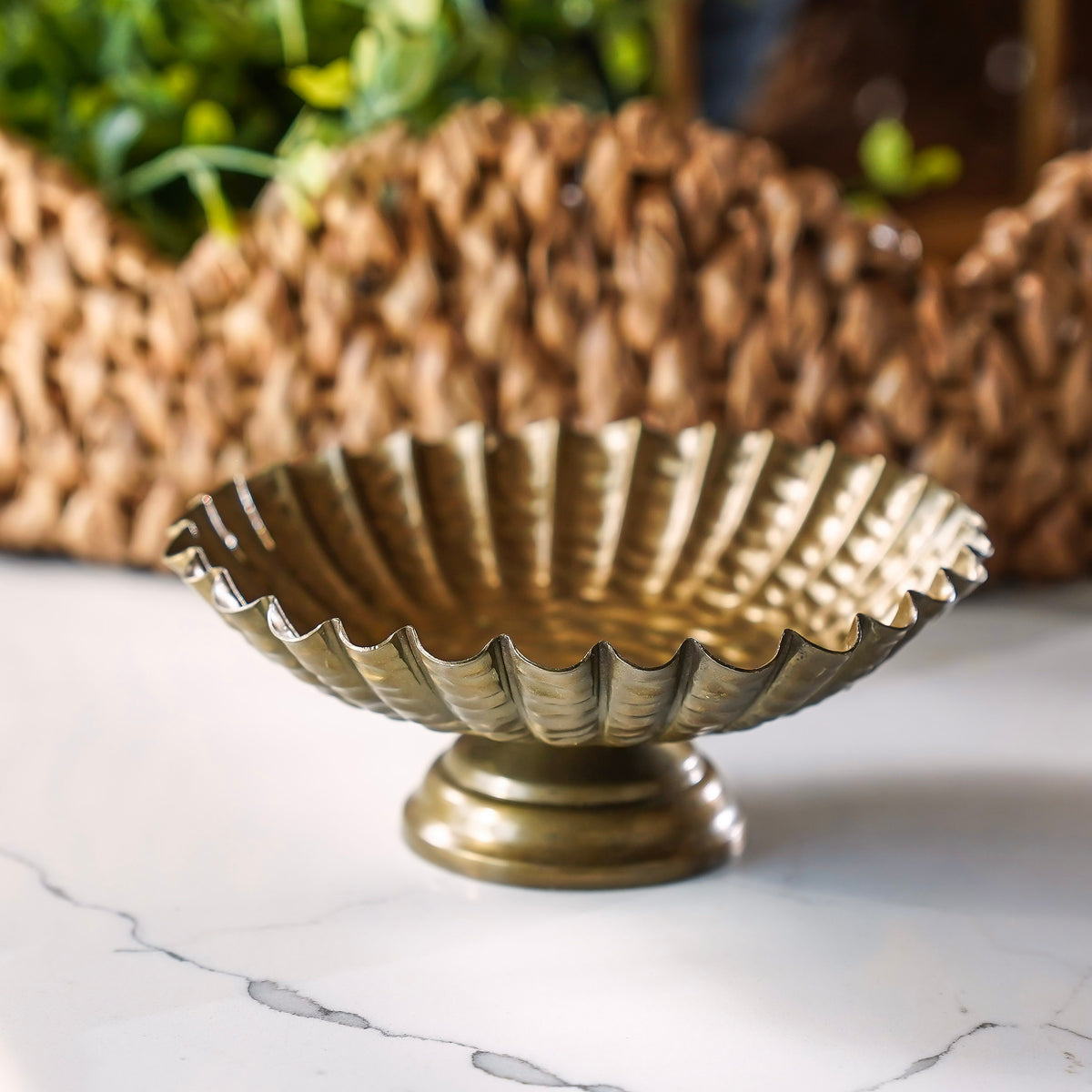 Mini Antique Gold Footed Dish