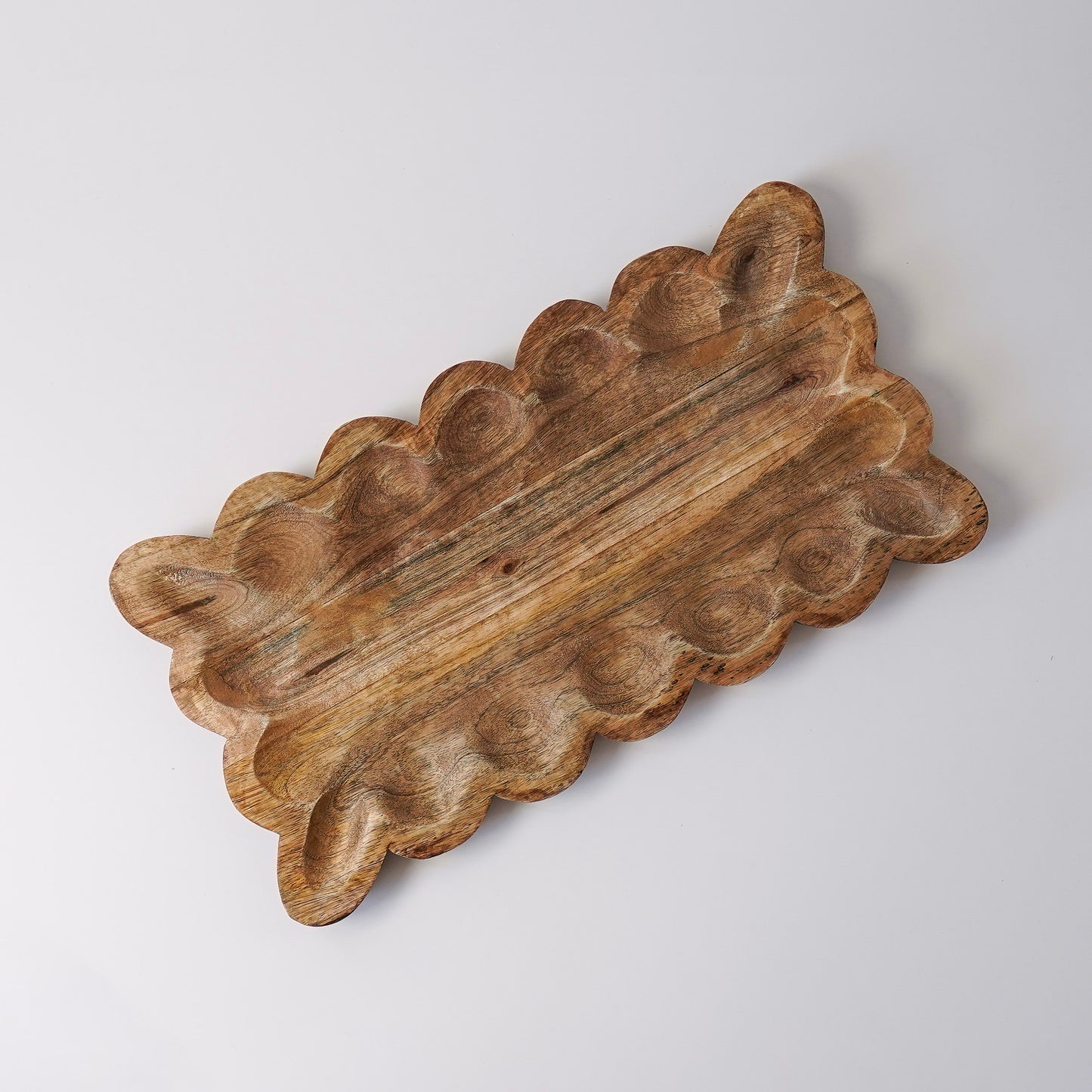 Careen Scalloped Wood Tray