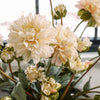 Dried Faux Dahlia Bunch | Cream