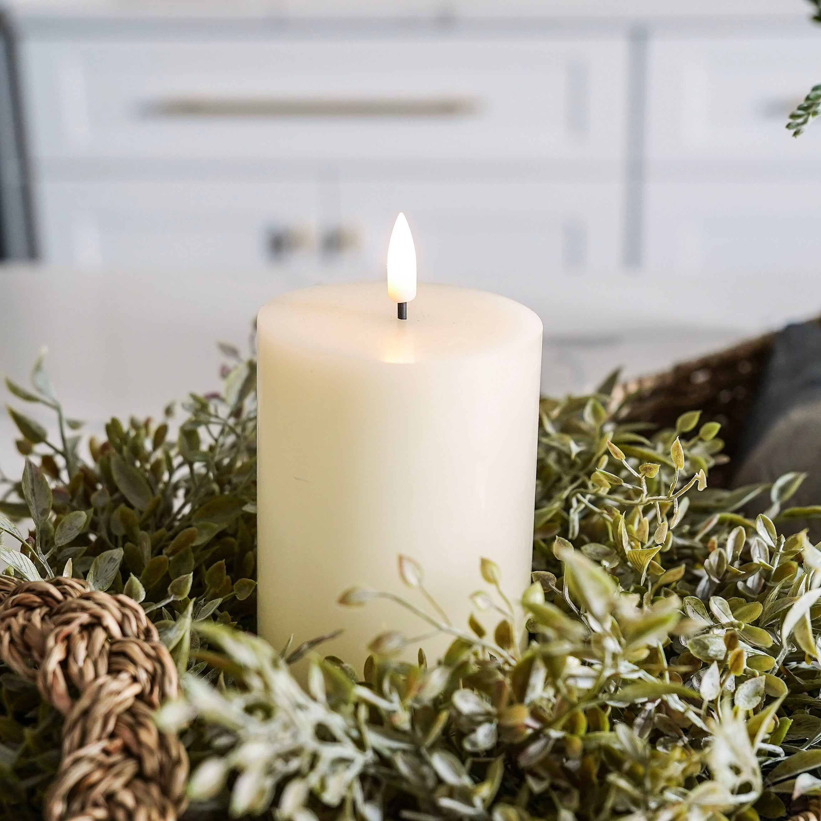 Ivory Flameless Pillar Candles
