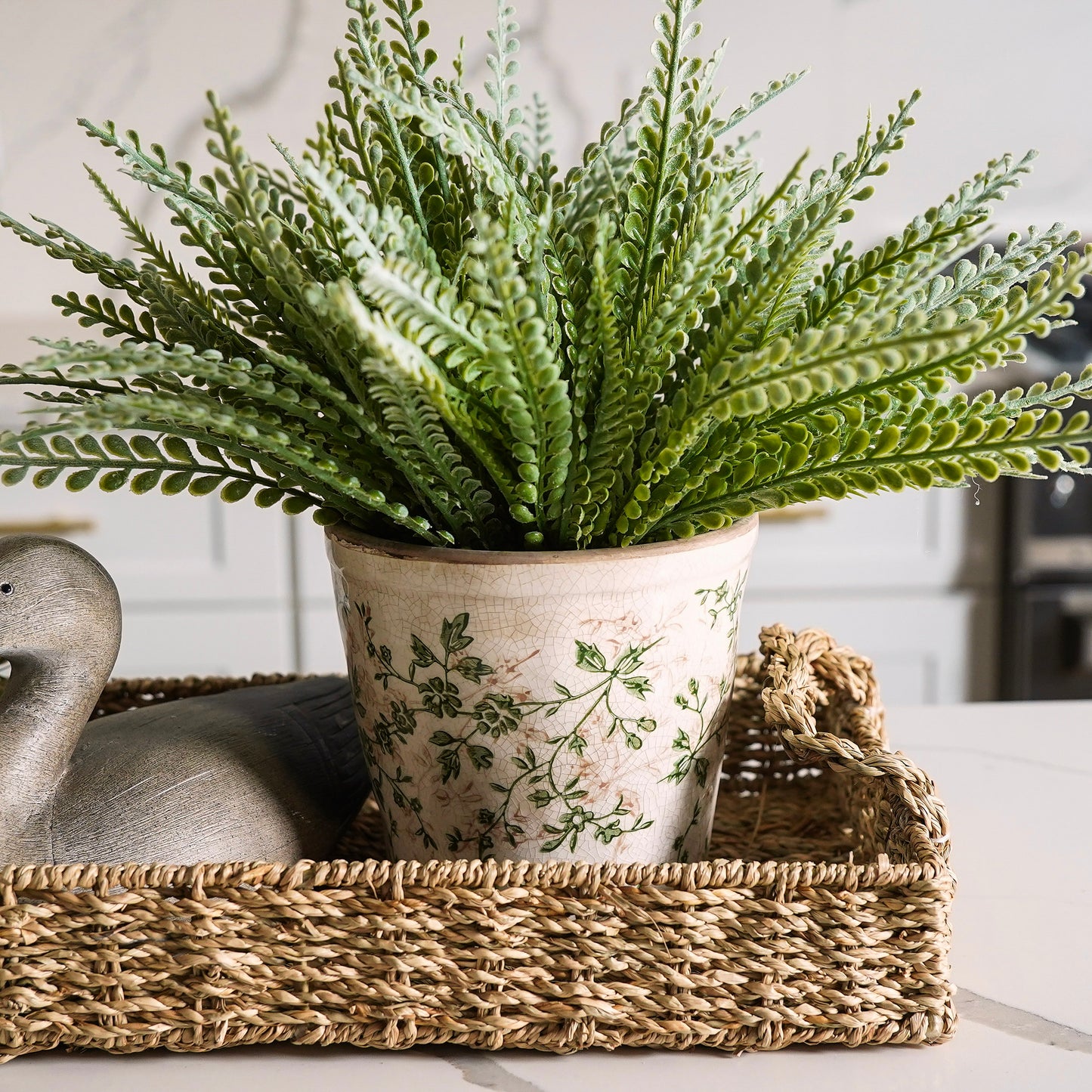 Antiqued Ceramic Floral Pots