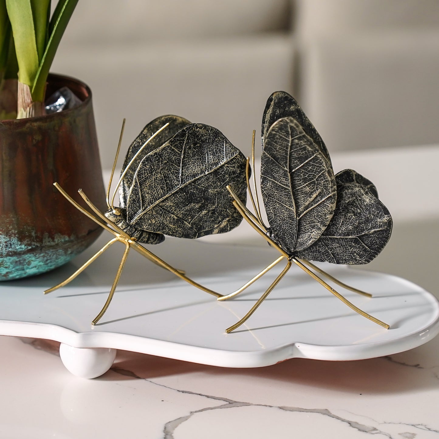 Leaf Wing Butterfly *SET* | Black & Gold