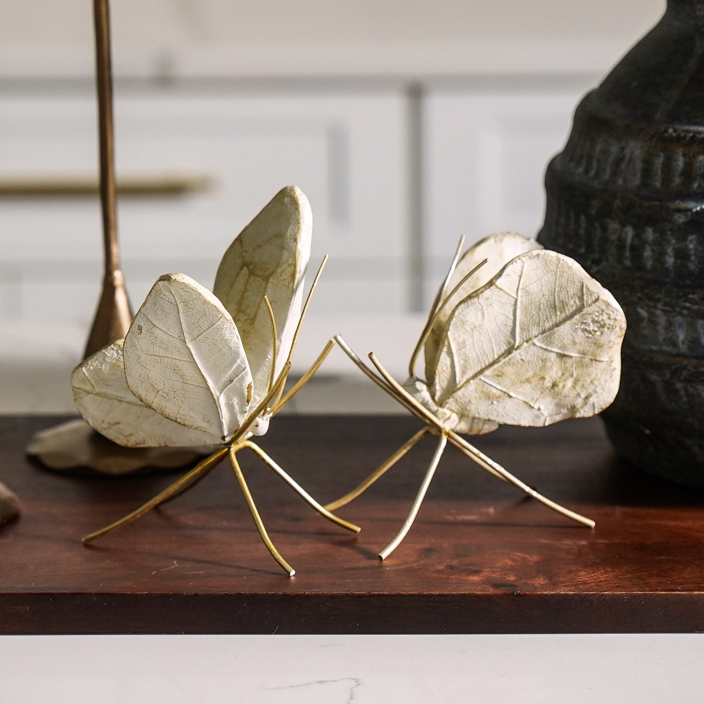 Leaf Wing Butterfly | Ivory & Gold | PRE-ORDER