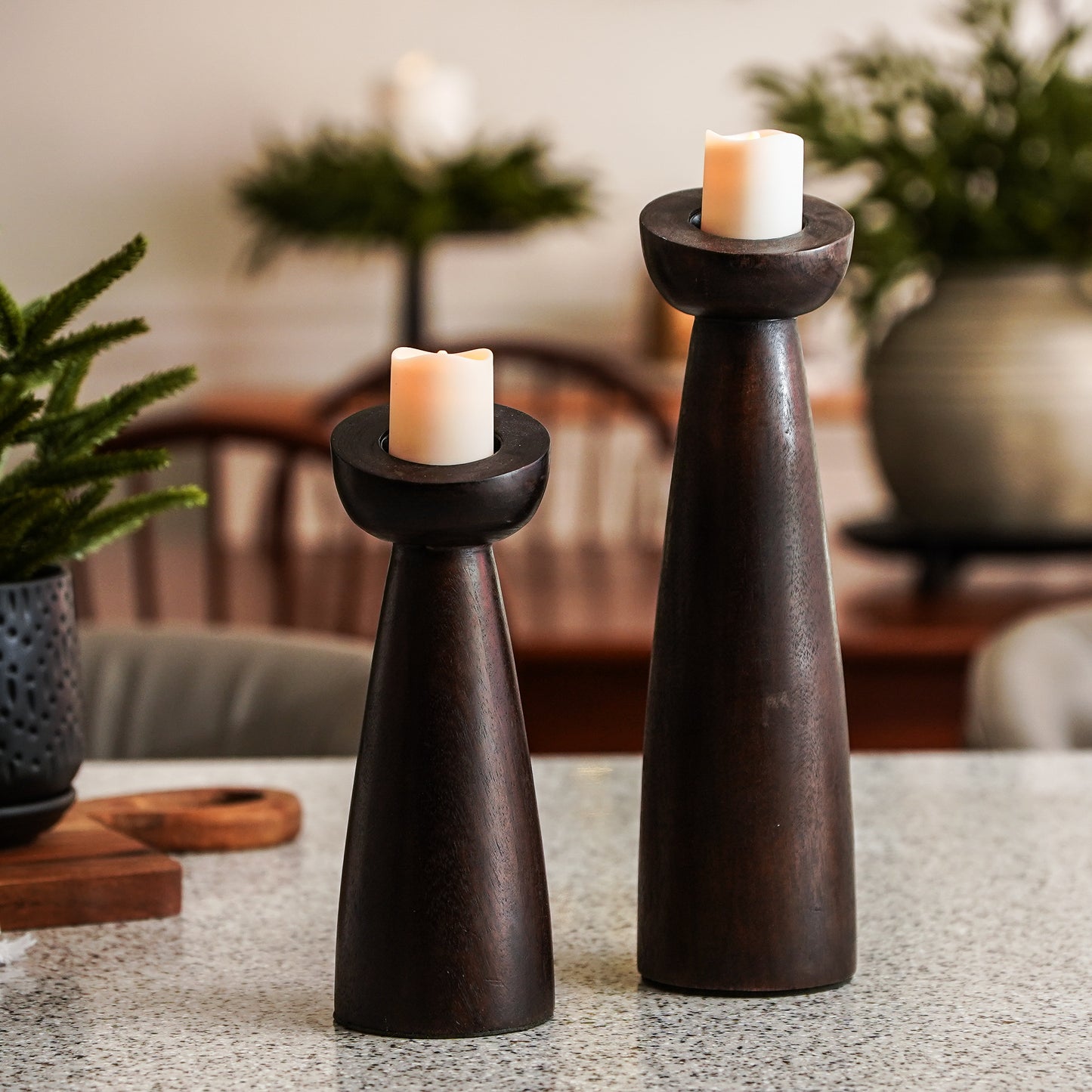 Solid Wood Candle Holder | Small