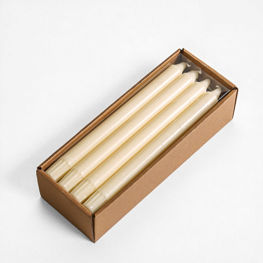 Ivory Tall Tapers | Set of 12