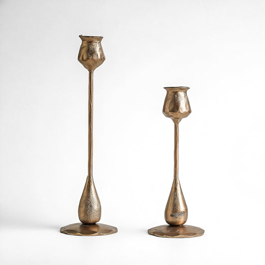 Tulip Brass Taper Holder Set