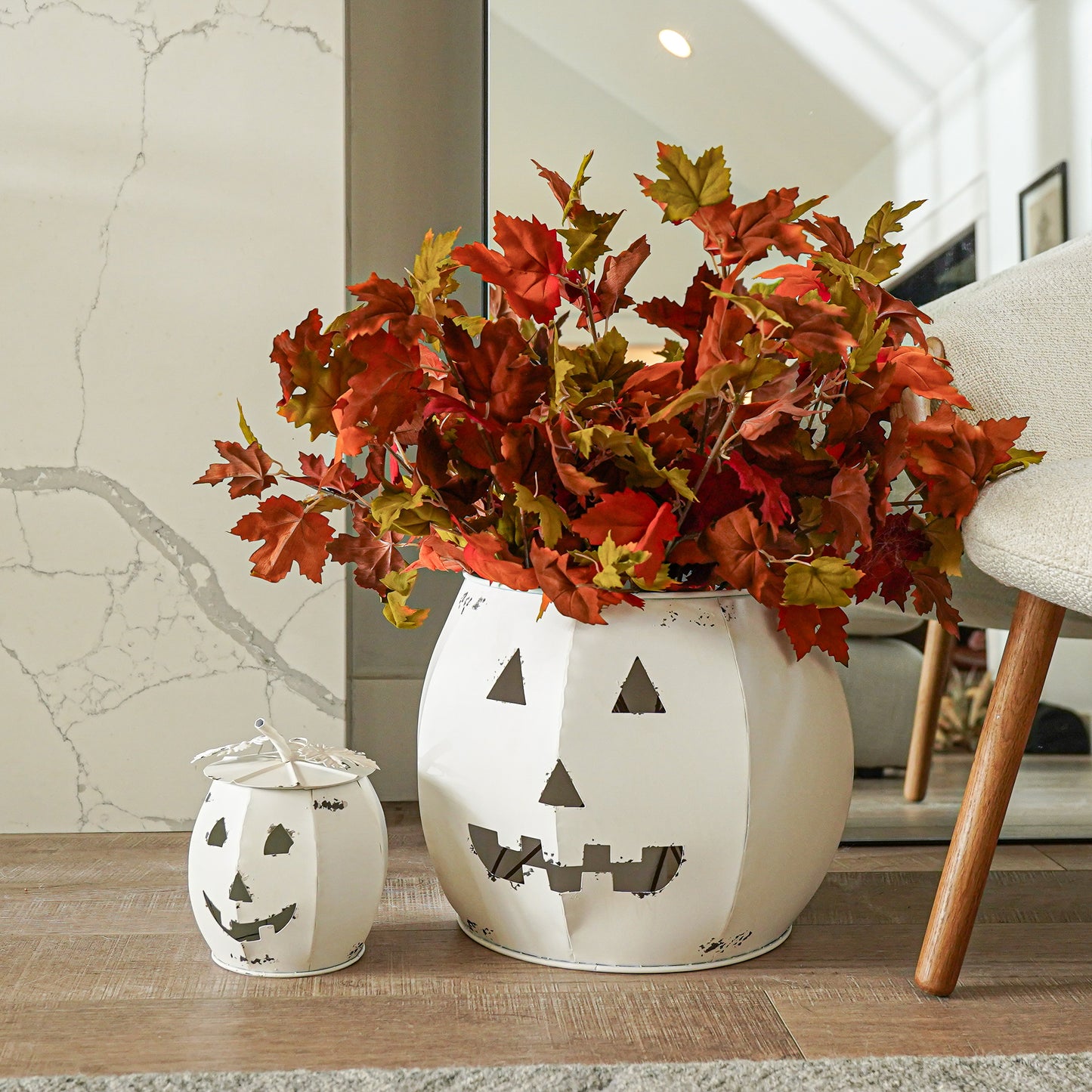 White Jack O' Lantern with Lid