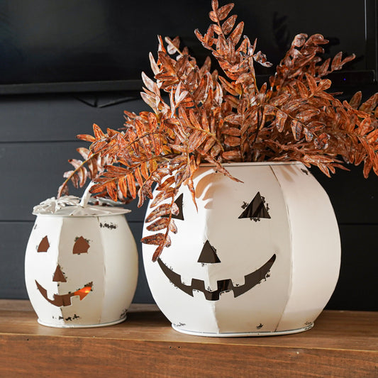 White Jack O' Lantern with Lid