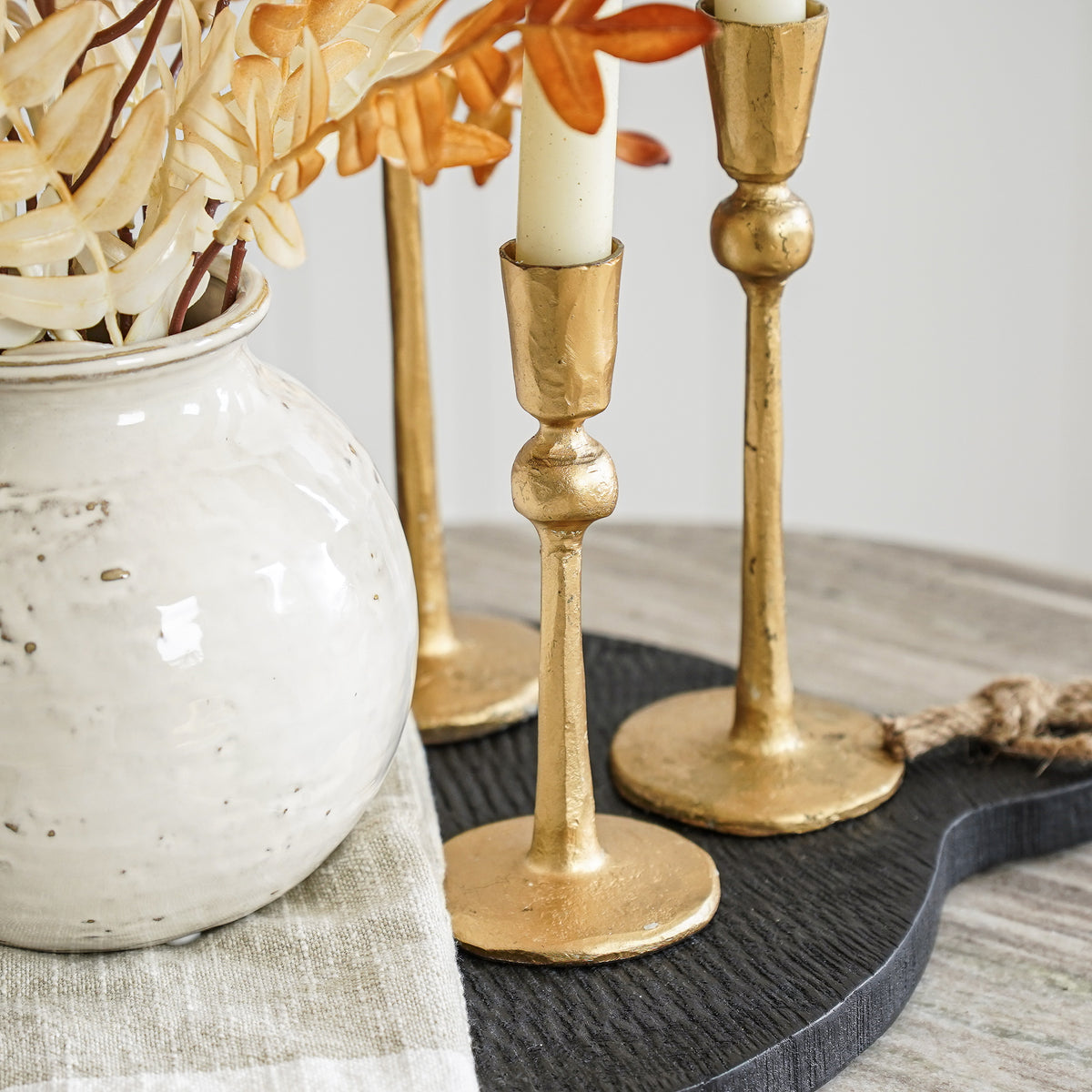 Gold Iron Taper Holder Set