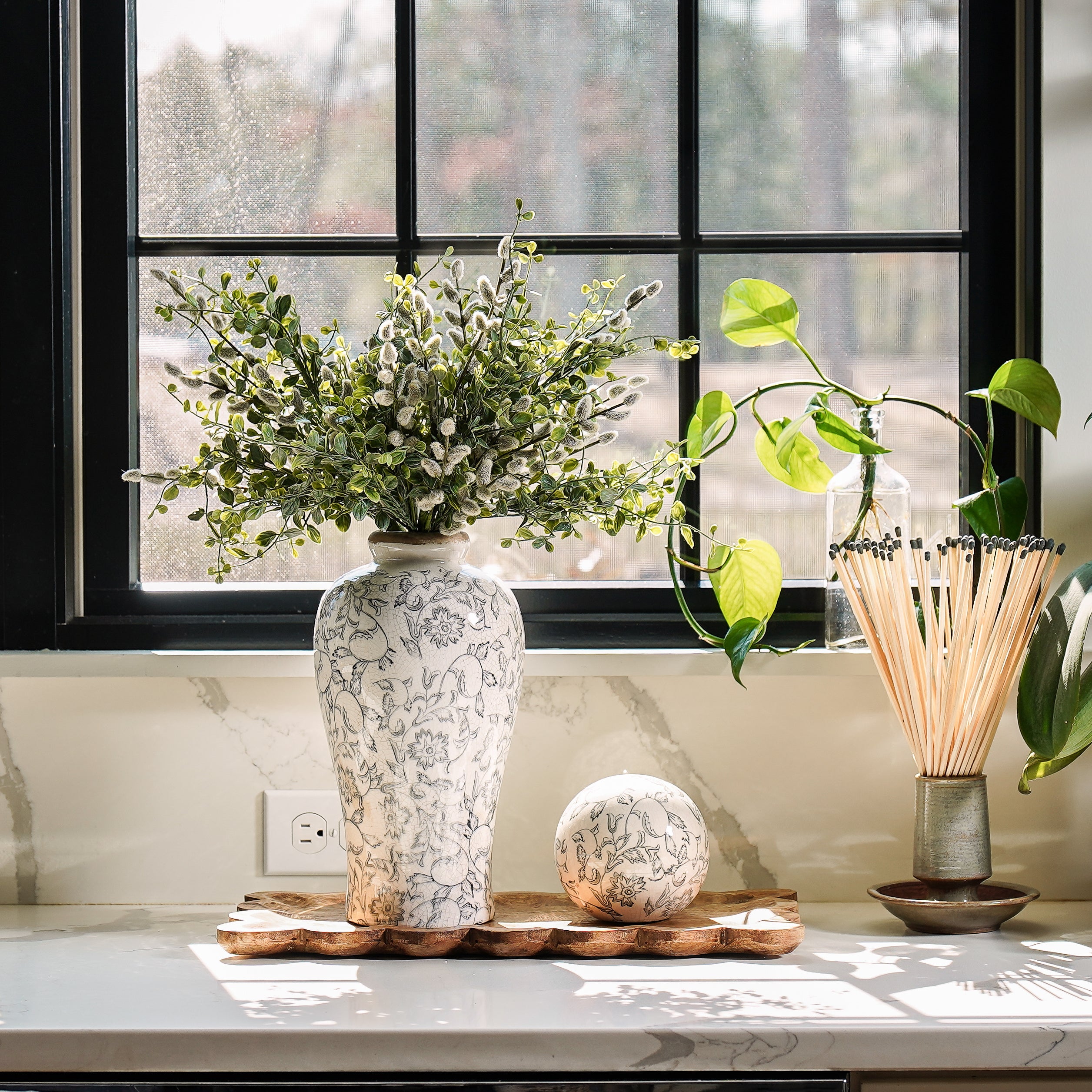 Whimsy Tall Charcoal Vase