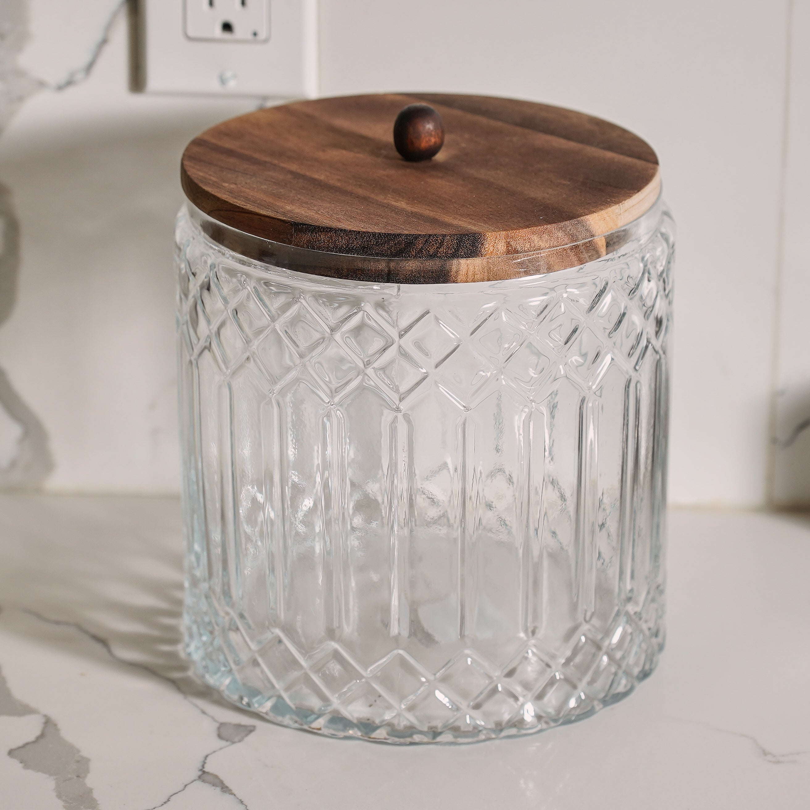 Glass and Wood Canister