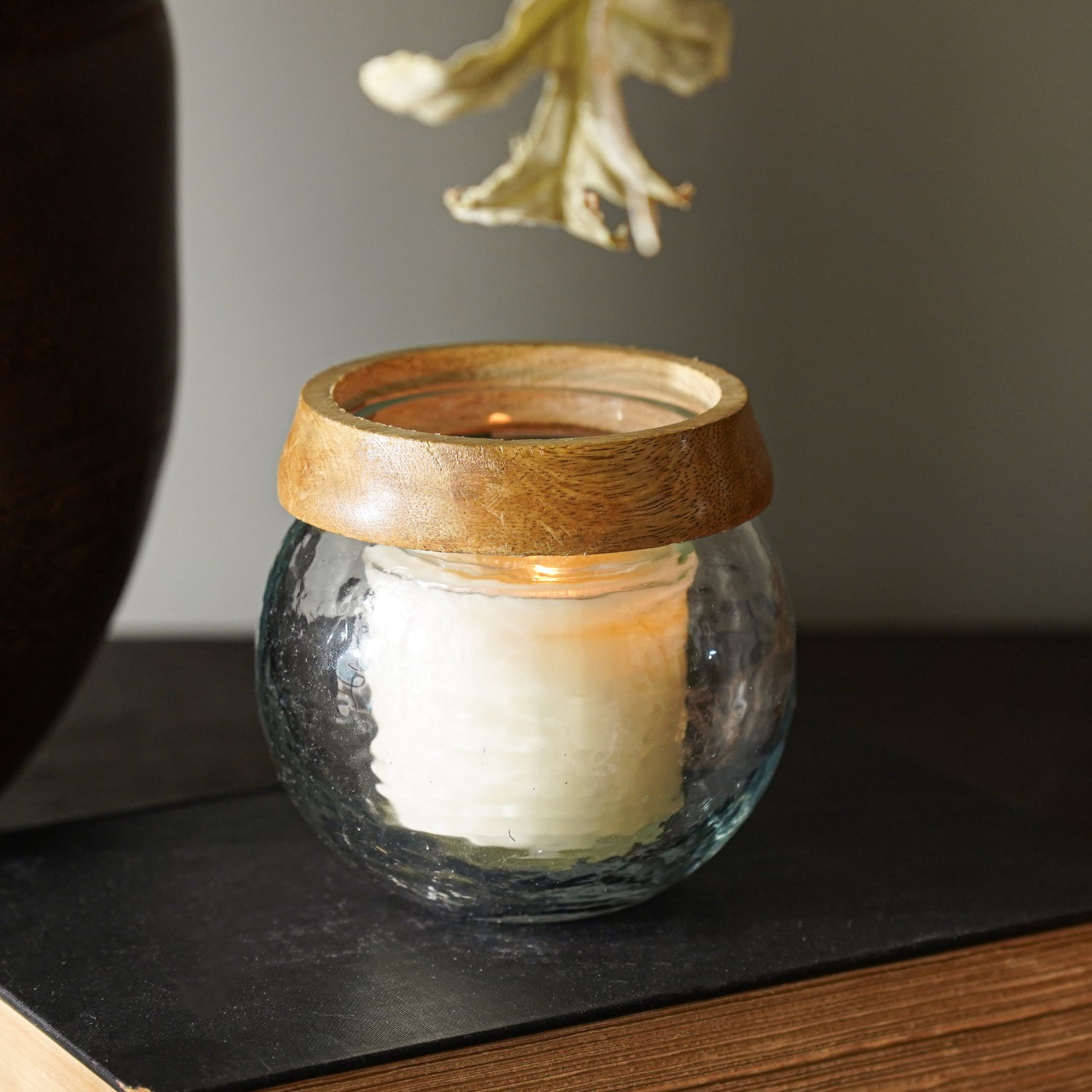 Glass Vase with Wood Trim | Small – MJHome