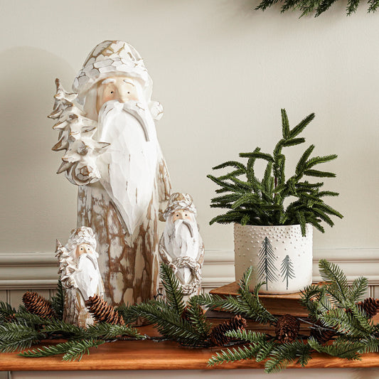 Carved Wood Santas